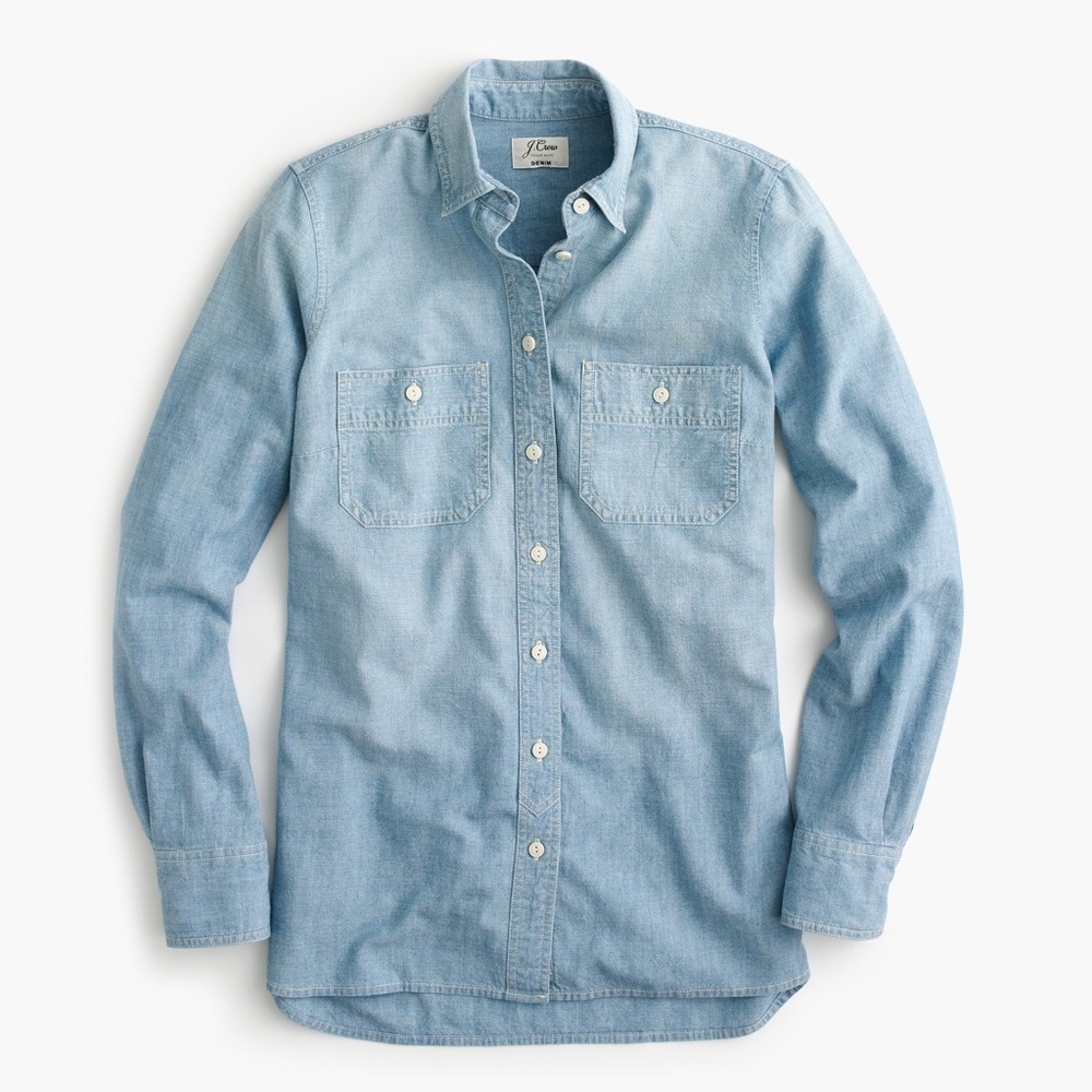 J. Crew Blue Casual Button Down Jean  Shirt / xxs